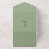 Einfache Botanische Hochzeit All In One Einladung (Außenbereich)