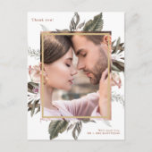 Einfache Botanische Hochzeit eines Fotos Vielen Da Postkarte (Vorderseite)