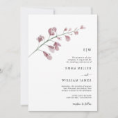 Einfache botanische Hochzeit Einladung (Vorderseite)