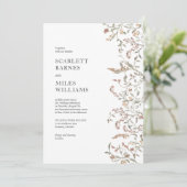 Einfache Botanische Hochzeit Einladung (Stehend Vorderseite)