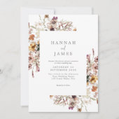 Einfache Botanische Hochzeit Einladung (Vorderseite)