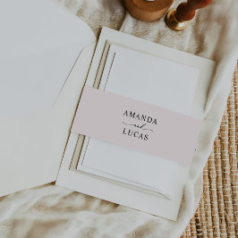 Einfache botanische Hochzeit Einladungsbanderole