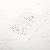 Einfache botanische Hochzeit II Gold Folieneinladung (Gedreht)