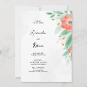 Einfache botanische Hochzeit mit Flora Einladung (Vorderseite)