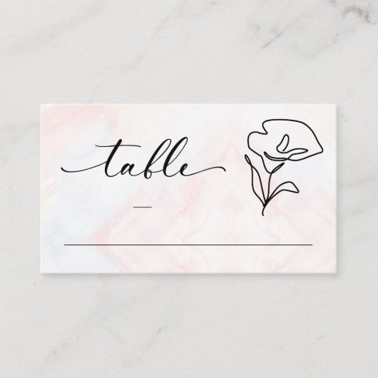 Einfache botanische Hochzeit Platzkarte (Vorderseite)