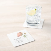 Einfache Botanische Hochzeit Rechteckiger Pappuntersetzer (Vor Ort)