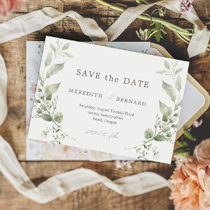 Einfache Botanische Hochzeit Save The Date