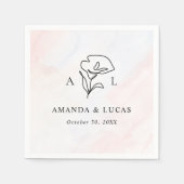 Einfache botanische Hochzeit Serviette (Vorderseite)