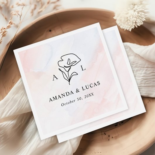 Einfache botanische Hochzeit Serviette