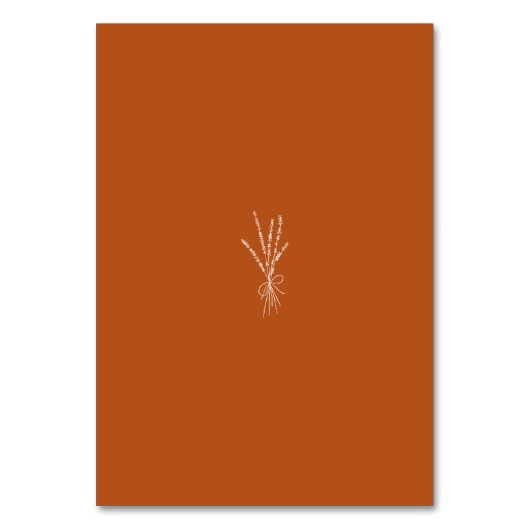 Einfache Botanische Hochzeit Tischnummer (Rückseite)