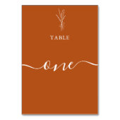 Einfache Botanische Hochzeit Tischnummer (Vorderseite)