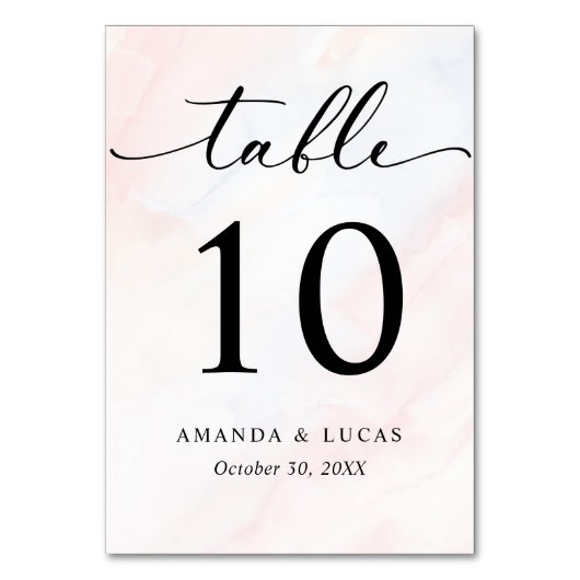 Einfache botanische Hochzeit Tischnummer (Rückseite)