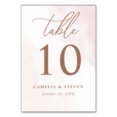 Einfache botanische Hochzeit Tischnummer (Rückseite)