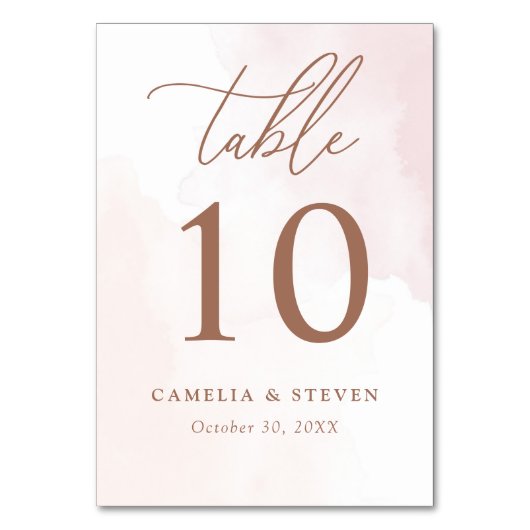 Einfache botanische Hochzeit Tischnummer (Vorderseite)