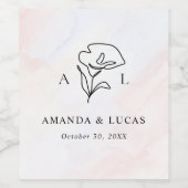 Einfache botanische Hochzeit Weinetikett (Einzelnes Label)