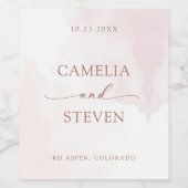 Einfache botanische Hochzeit Weinetikett (Einzelnes Label)