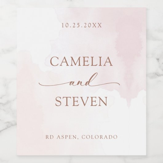 Einfache botanische Hochzeit Weinetikett (Einzelnes Label)