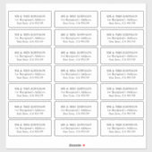 Einfache botanische Hochzeitgastadressen-Labels Aufkleber (Blatt)