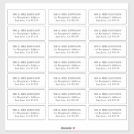 Einfache botanische Hochzeitgastadressen-Labels Aufkleber