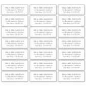 Einfache botanische Hochzeitgastadressen-Labels Aufkleber (Vorderseite)