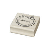 Einfache botanische Hochzeitrückgabe für Monogramm Gummistempel (Stempel)