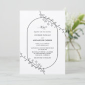 Einfache botanische Hochzeitseinladung Einladung (Stehend Vorderseite)