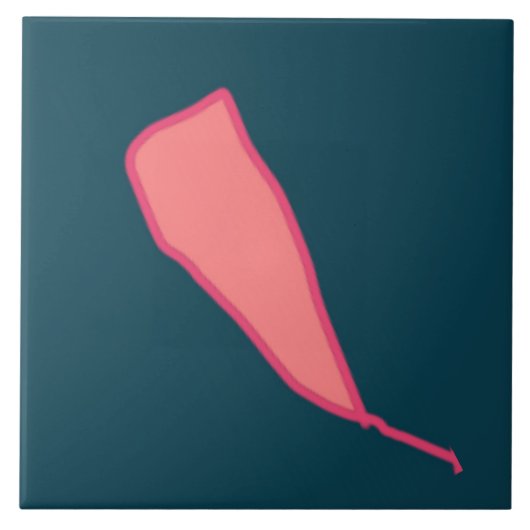 Einfache botanische Keramik Fliese (Vorderseite)