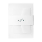 Einfache botanische Leaf Custom Monogram Green Whi Einladungsbanderole (Vorderseite Beispiel)