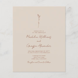 Einfache Botanische Linie Einladung zur Hochzeit