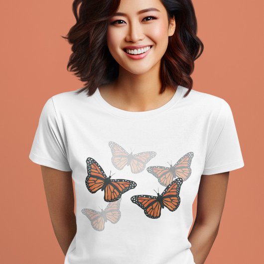 Einfache Botanische Monarchschmetterlinge T-Shirt