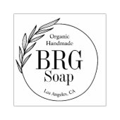 Einfache Botanische Monogramm Bio handgefertigte S Gummistempel (Prägung)