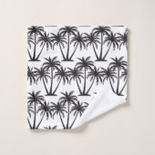 Einfache botanische Palmen auf Weiß Badhandtuch Set (Waschlappen)