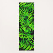Einfache botanische Palmen Blätter auf schwarz Yogamatte (Vorderseite)