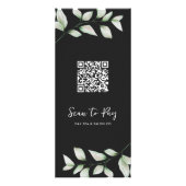 Einfache botanische Preisliste mit QR-Code schwarz Werbekarte (Hinten)