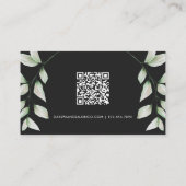 Einfache botanische QR-Code-Farbe Schwarz Treuekarte (Rückseite)