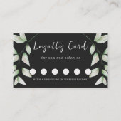 Einfache botanische QR-Code-Farbe Schwarz Treuekarte (Vorderseite)