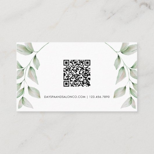 Einfache botanische QR Code Treuekarte (Rückseite)