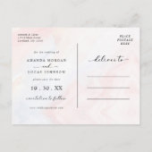 Einfache botanische rustikale Hochzeit rettet das Einladungspostkarte (Rückseite)