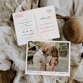 Einfache botanische rustikale Hochzeit rettet das Einladungspostkarte