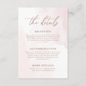 Einfache botanische rustikale Hochzeitdetails Begleitkarte (Vorderseite)