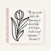 Einfache botanische Schwarz-Weiß-Bibel-Verse | Notizblock (Vorderseite)