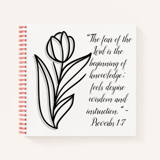 Einfache botanische Schwarz-Weiß-Bibel-Verse | Notizblock (Vorderseite)
