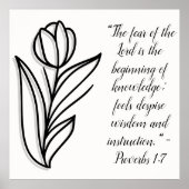 Einfache botanische Schwarz-Weiß-Bibel-Verse | Poster (Vorne)