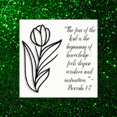 Einfache botanische Schwarz-Weiß-Bibel-Verse | Poster