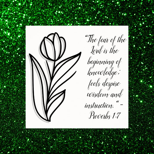 Einfache botanische Schwarz-Weiß-Bibel-Verse | Poster