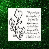 Einfache botanische Schwarz-Weiß-Bibel-Verse | Poster