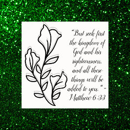 Einfache botanische Schwarz-Weiß-Bibel-Verse | Poster