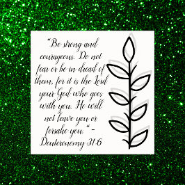 Einfache botanische Schwarz-Weiß-Bibel-Verse | Poster