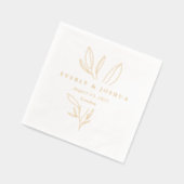 Einfache Botanische Stem-Hochzeitmonogramm Servietten Mit Folie (Links)