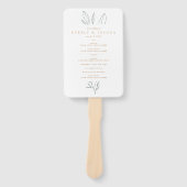 Einfache Botanische Stem-Hochzeitsprogramm Hand Fa Fächer (Vorderseite)